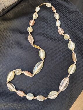 Multi-Color Glass Bead Long Necklace - Elegant Women’s Jewelry
